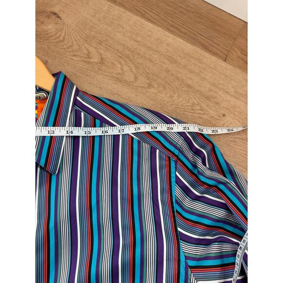 Robert Graham Multicolor Stripe Button-Down Shirt – Size XL - Picture 9 of 10